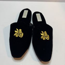 Womens New York Lites Black Suede Slip Ons Size 7