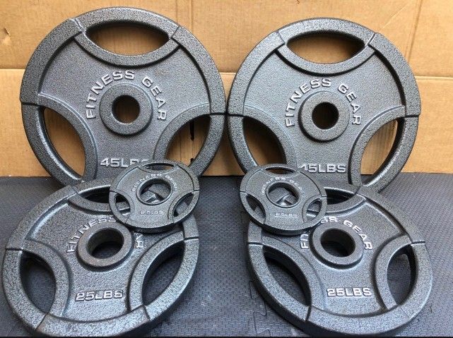 SET OF OLYMPIC FITNESS GEAR PLATES (PAIRS OF) : 45s 25s 2.5s