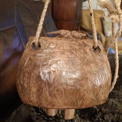 $19 Vintage Cow Bell Wooden Carved. Very Cool, Fun Wind Chime.