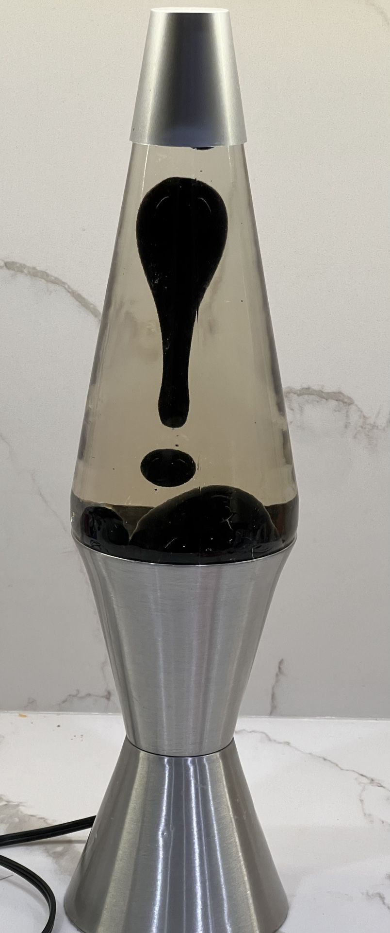 Vintage 1995 Lava Lamp Lite Black Wax Silver Base Retro 1990’s 16.5” 1995 Light