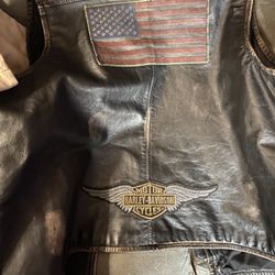 Spring Is Almost Here Harley  Vest And Chaps. Used Lightly Great Shape