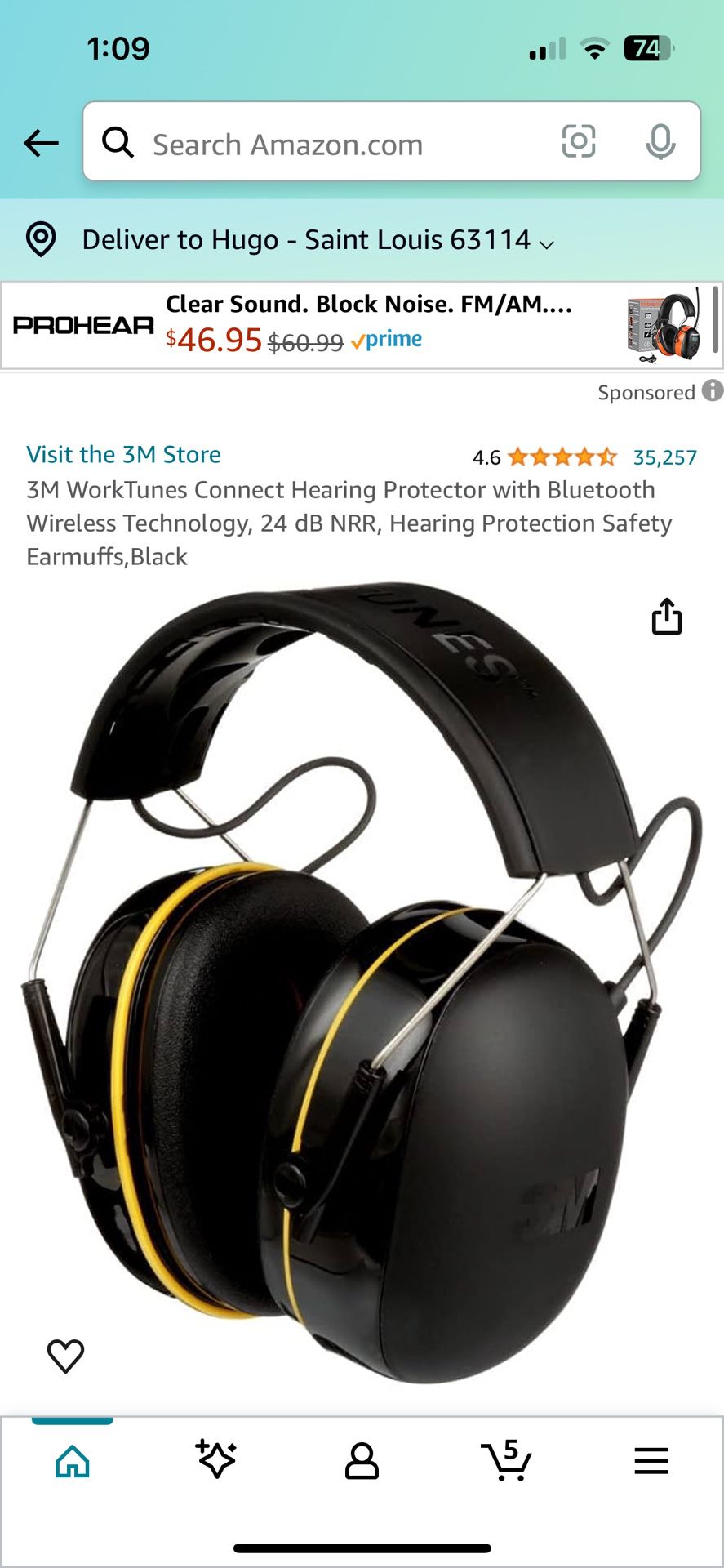 WorkTunes Noise Canceling And Protection Headphones 