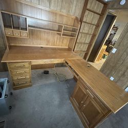 Oak computer desk