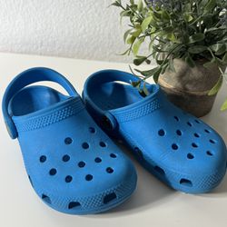 Crocs Shoes Clogs Childrens Kids Toddlers Size 10 Blue Slip On Comfort Unisex