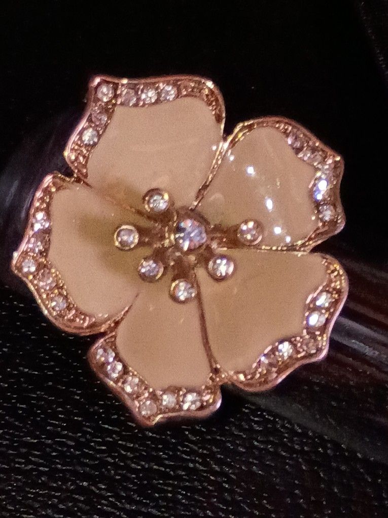 Enamel Large Flower Ring