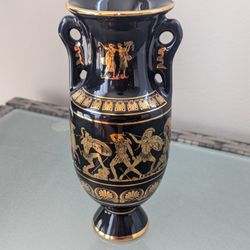 Vintage ST Greek Urn Vase 24k Gold Handmade In Greece 