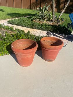 Large Terracotta Clay Planters Set of 2