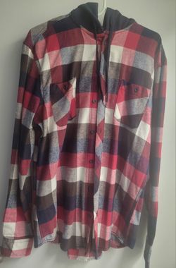 Red Flannel With Hoodie