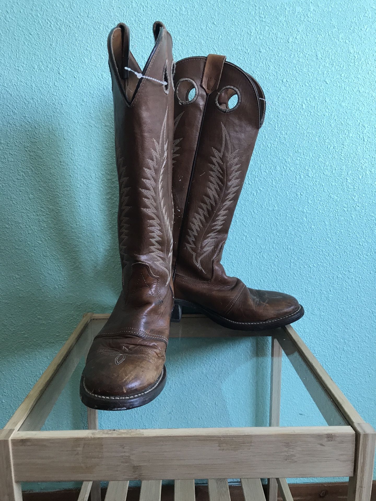 Texas Women Cowboy Boot Size 7.5 D Brown