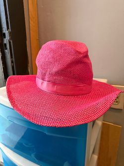 Pink Wide Brim Straw Hat