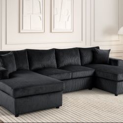 Terasa Black Double Chaise Sectional 🚛😊😄