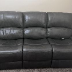 Leather Gray Loveseat And 3 Seater Couch