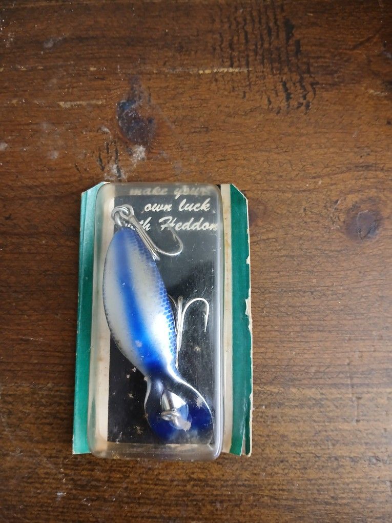 VINTAGE HEDDON TADPOLLY LURE BLUE SILVER