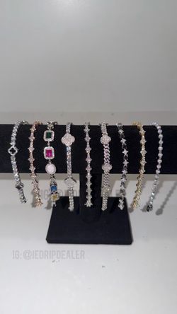 Luxury Moissanite Bracelets Silver VVS Pieces