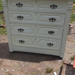 Antique Gentlemens Tall Dresser/ Chest Of Drawers