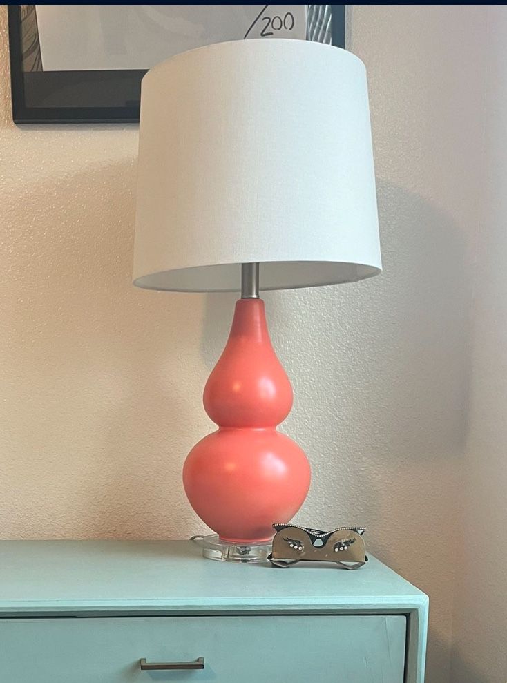 Pink Retro Mid Century Groovy Mod Lamp