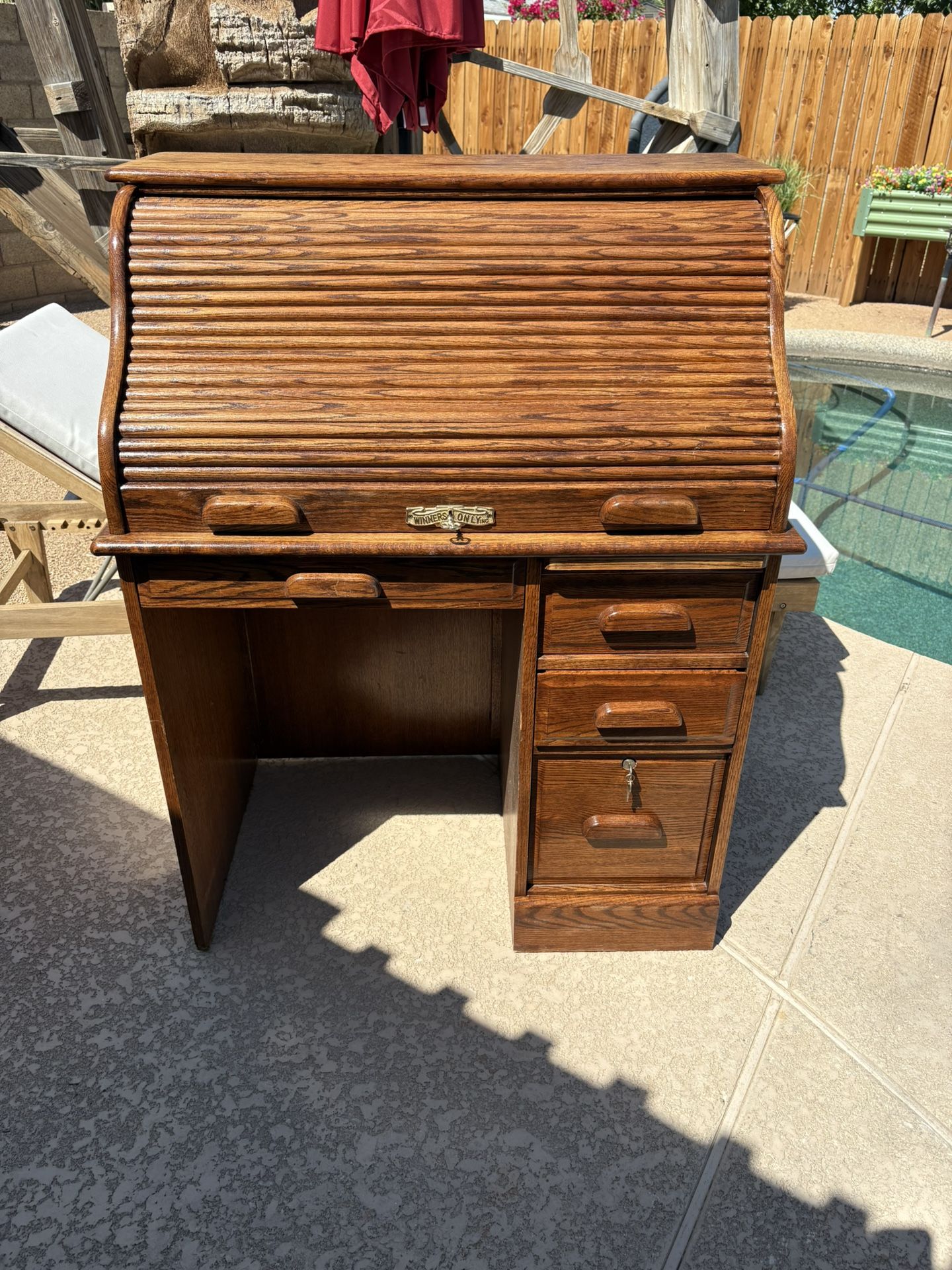 Oak Roll Top Desk