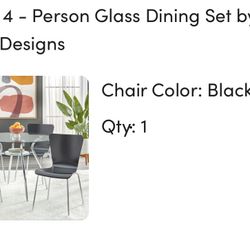 4 Person Glass Dining Set