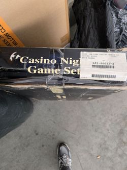 Christmas items, shop vac, lodge grill, Casino game set