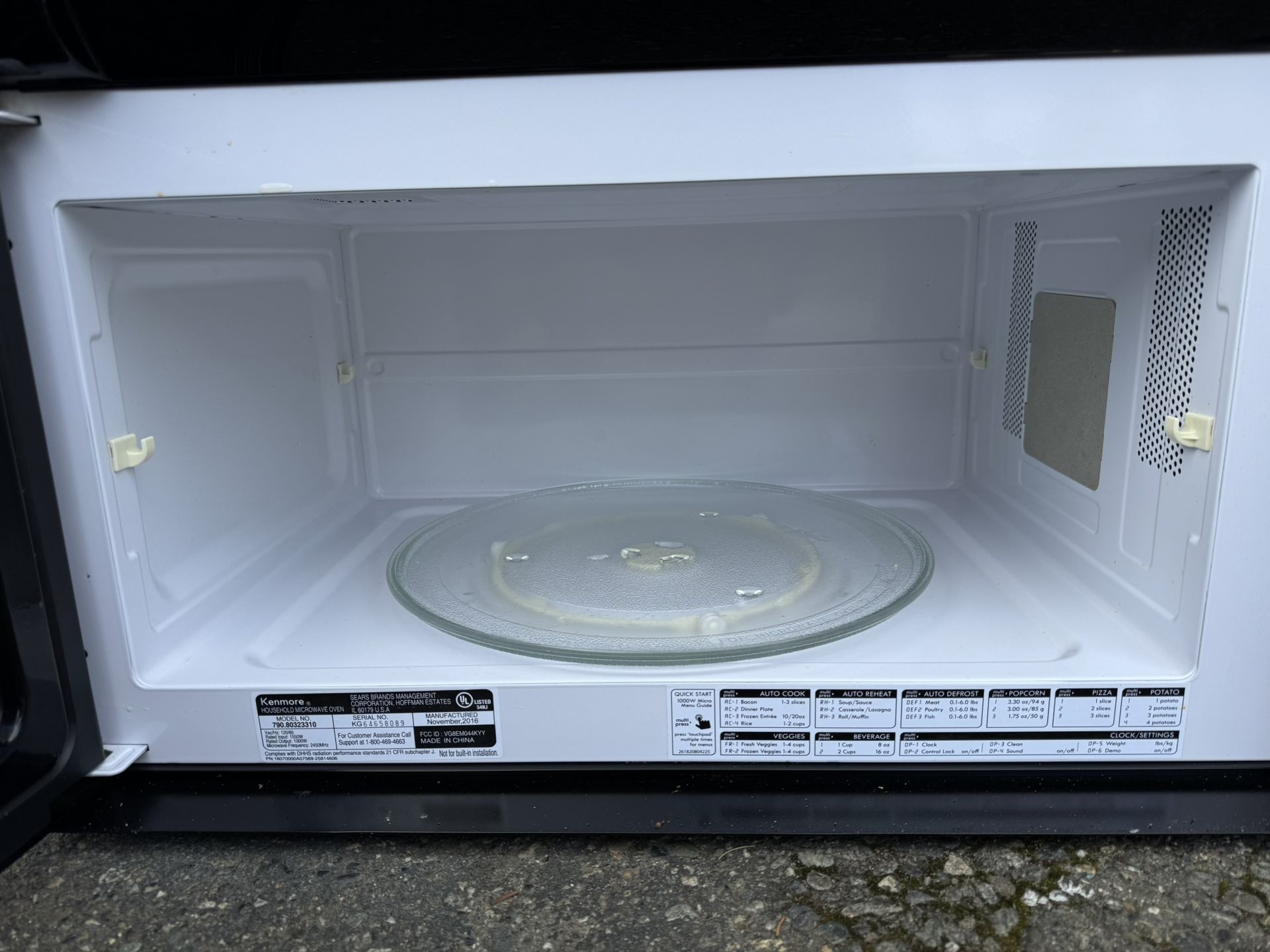 Kenmore Over The Range Hooded Microwave Hood 