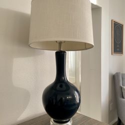Living Spaces Navy Blue Lamp with Shade 