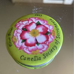 Sacramento Camellia Festival Button Pin Back 2013 Joanne Tsukamoto Signed