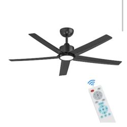 NEW Ocio 52" Ceiling Fan with LEF Lights & Remote Control W5 Series | Black 