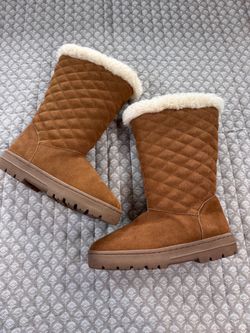 Style & Co. Womens Nickyy Quilted Suede Winter Boots Size 5 Color: Chestnut