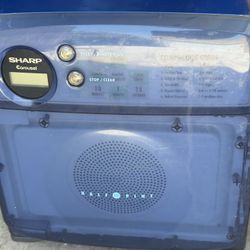 Vintage Retro Sharp Half Pint Compact BLUE Microwave Oven