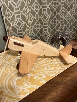 Vintage Wood Single Propellor WW2 Fighter Model Airplane