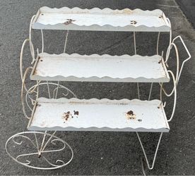 Vintage 3-Tier Metal Flower Cart 26W x 17L x 26H