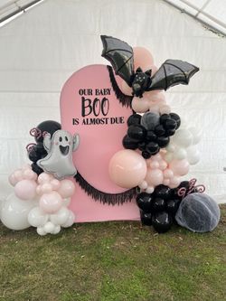 Baby BOO Balloon Garland And Backdrop