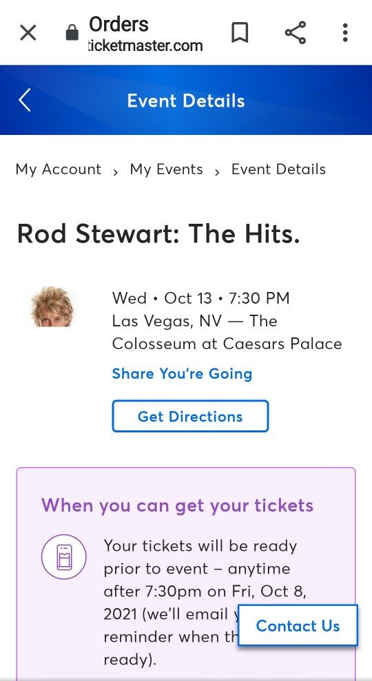 Rod Stewart Tickets In VEGAS 10/13