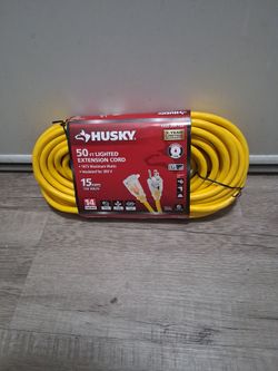 Husky 50ft Lighted extensión Cord  15 Amp  14 Gauge