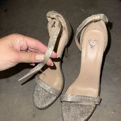 Silver Rhinestone Heels Size 6.5