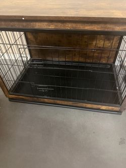 XL Wooden Dog Crate Furniture with Wire Doors