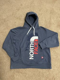 NORTH FACE / RU 14 Russia Winter Olympics 2014 USA Heathered Hoodie Sweatshirt / Men’s X-Large XL / Excellent Condition!! / Blue, Red & White
