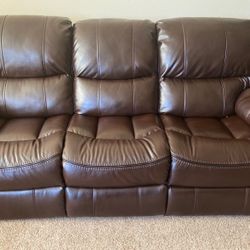 Brand New Leather 3 Seater Recliner Dark Brown Colour