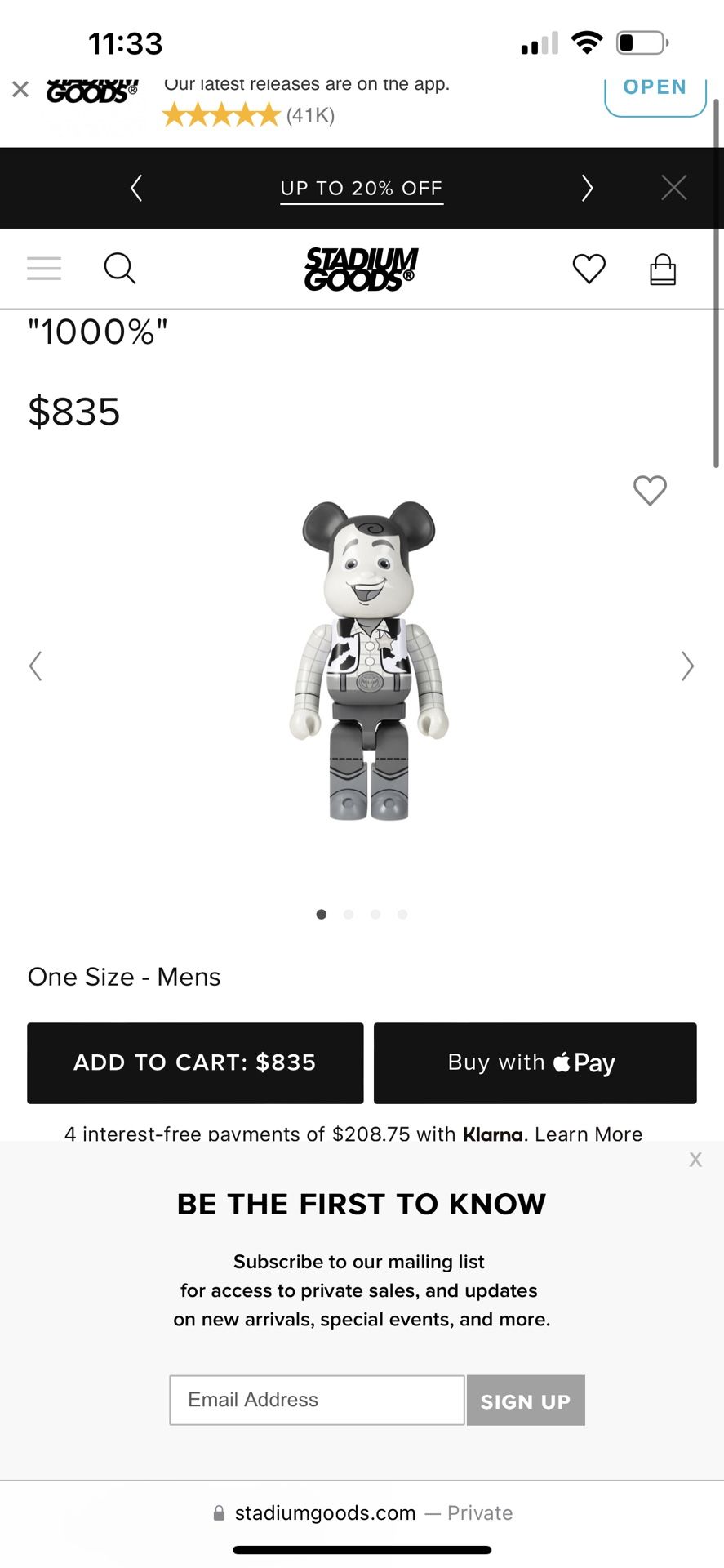 Bearbrick Woody black & White