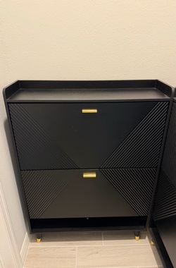 Black shoe cabinet