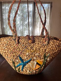 Hawaiian Woven Straw Bag NEW