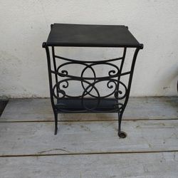 Side Table W/ Magazine Rack 