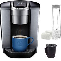 Keurig C K-Elite Maker, Single Serve K-Cup Pod Brewer, With ICED COFFEE Capability, Brushed Silver Plus Extra Filter Included, 75oz

