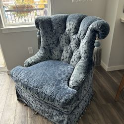 Velvet Swivel Armchair With Custom Tassels