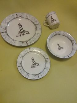 Large Set of Ceramic Dishes, Bowls and Cups