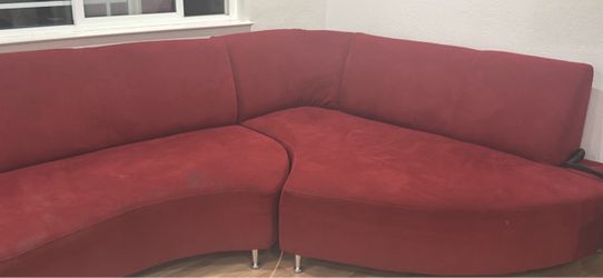 Red Fabric Corner Sectional Sofa