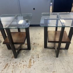 2 End Tables / Accent Tables / Tables / Glass Tables 