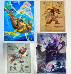 Complete Set of all Disney Lorcana Puzzle Cards - Ursula, Minnie, Mickey, & Ship