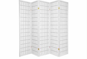 New White 5-Panel Folding Room Divider