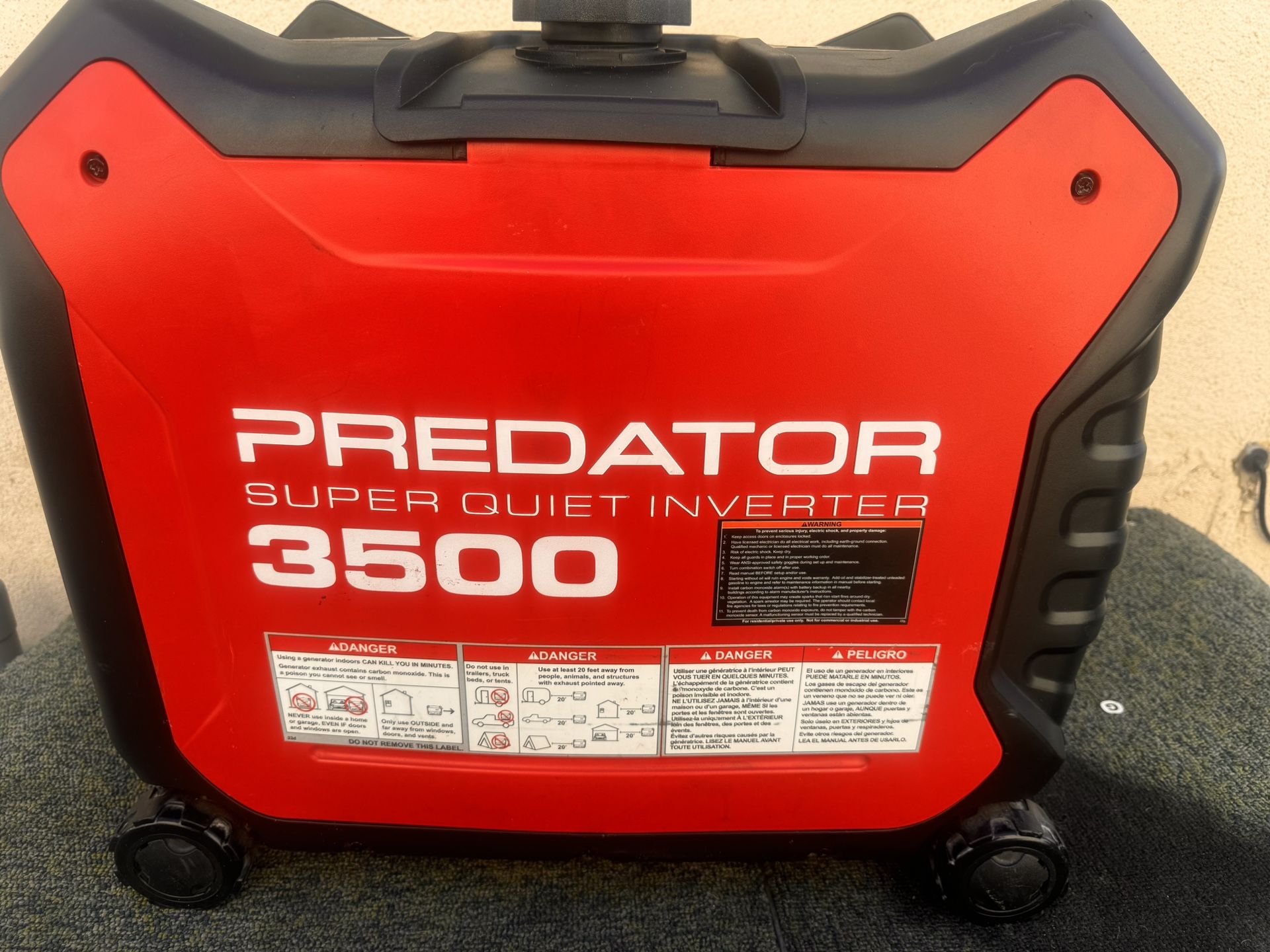 PREDATOR 3500 Watt SUPER QUIET Inverter Generator with CO SECURE Technology(Good Condition)
